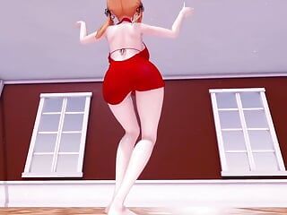 Suzuya &kashima - grande dança em vestido vermelho sexy