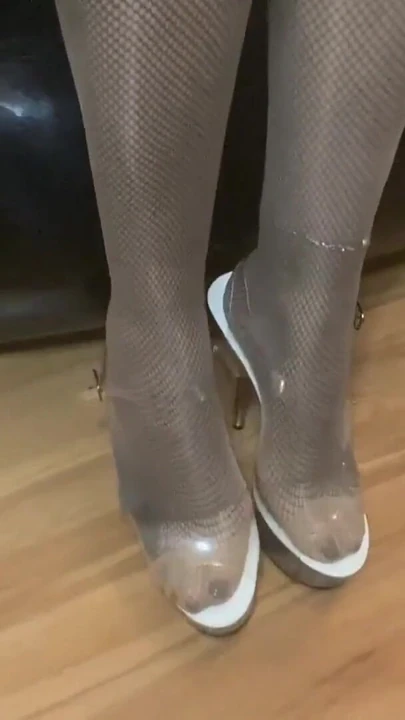 Must-see moment from "Clear PVC Heels Fetish"