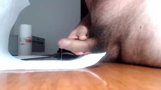 Uncut Daddy has quick stroke and cum