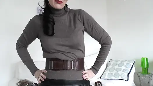 Belt Fitting in the Living Room, Part 2, Lady Victoria Valente