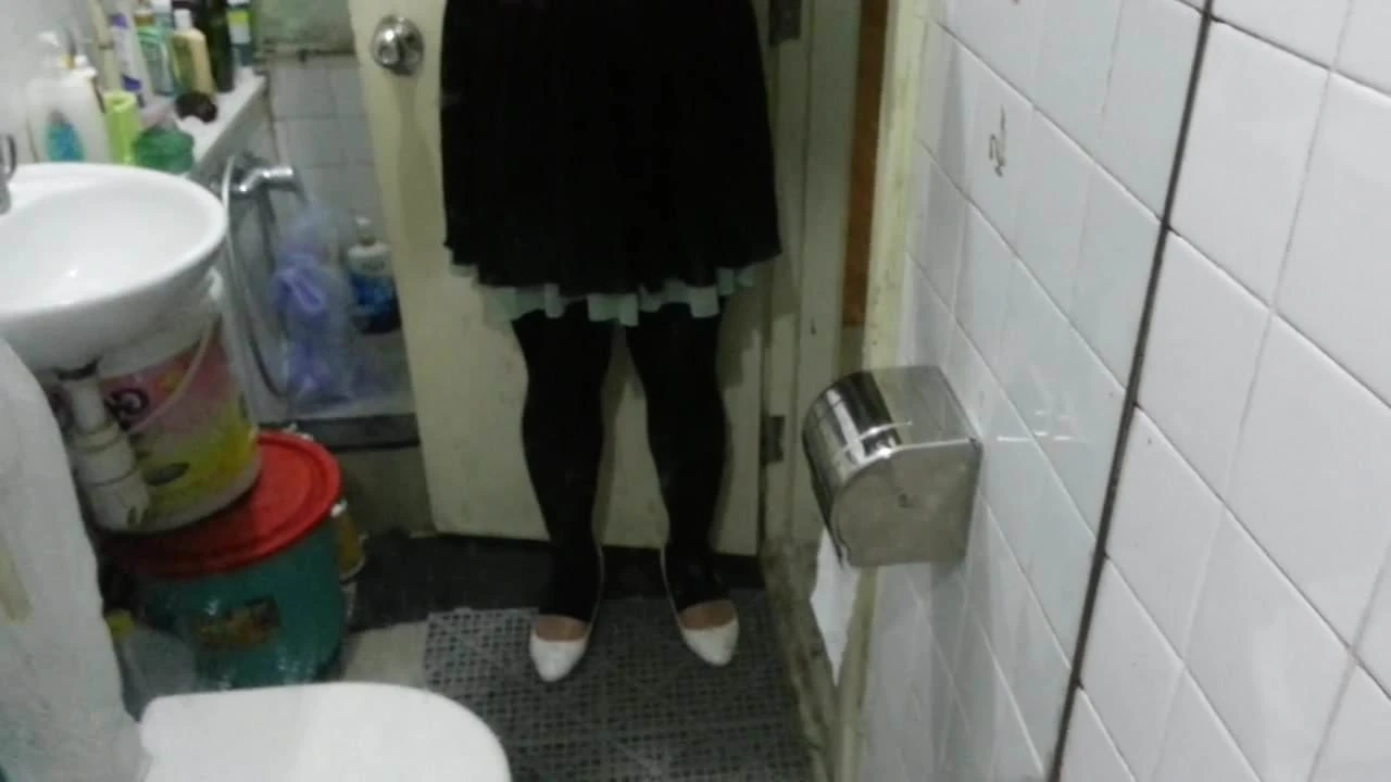 White Patent Pumps with Black Stirrup Tights Teaser 2