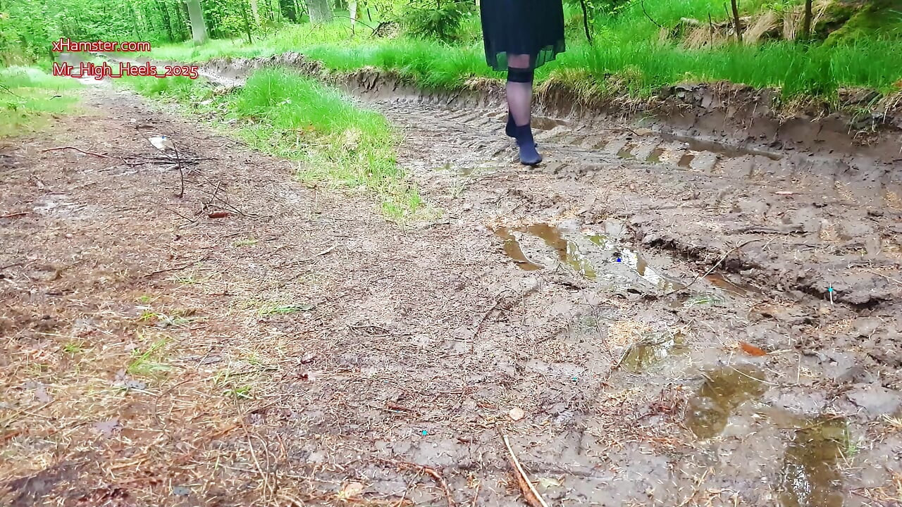 Met sokken in het bos