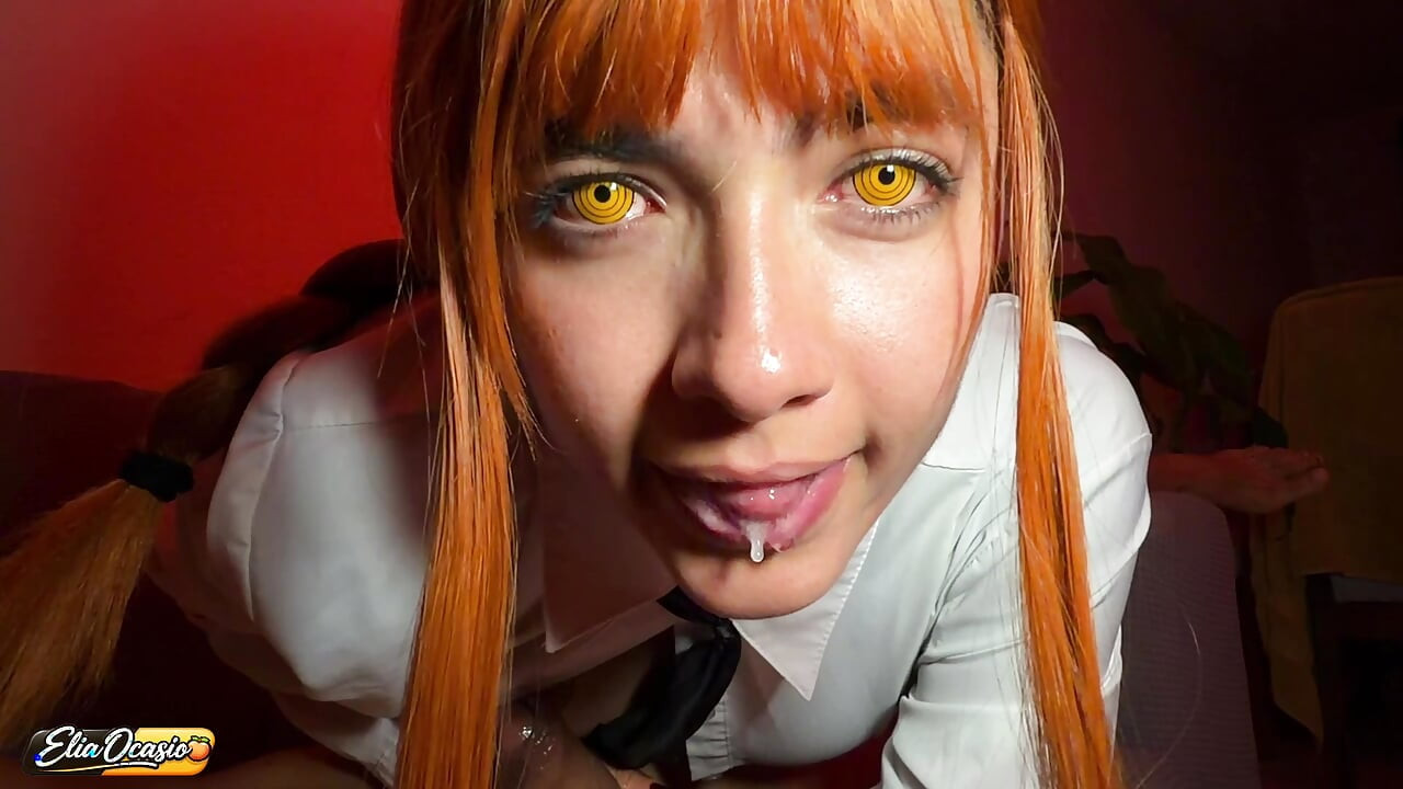 Makima's good boy gets his reward for being obedient: Femdom, blowjob, lingerie
