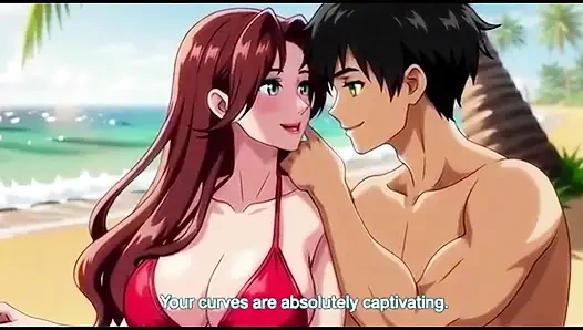 Красивую женщину на пляже соблазнил горячий мужик