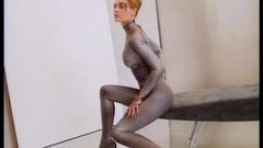 Jeri Ryan - 1997 photoshoot in silver catsuit for Star Trek