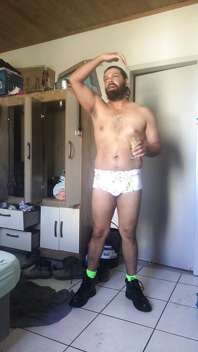 Trying Out New Swim Trunks and Boots. Exercises and Stretches.