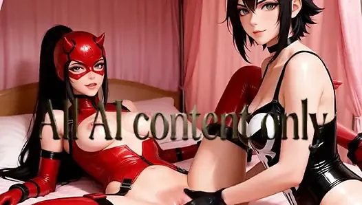 ErosQuest - Daredevil + Punisher - Sapphic Pleasures - Cosplay - Konten AI