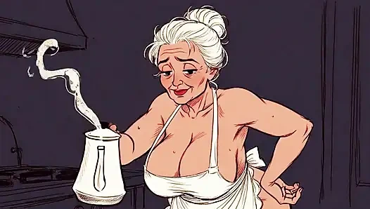 Ai зрелые на кухне с большими сиськами