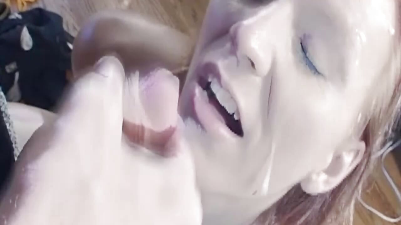 Mature MILF Strokes Big Cock with Messy Facial Finish