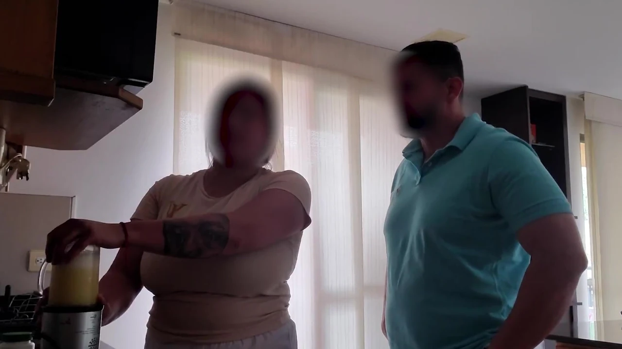 Maid with Huge natural breast lets her boss play