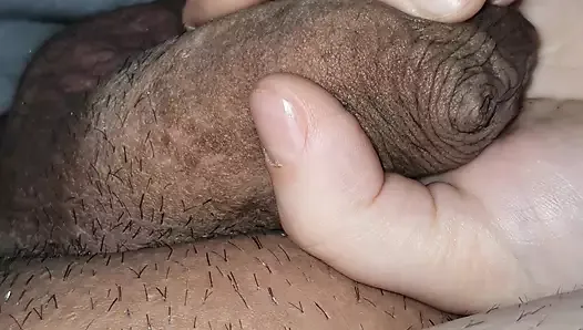Beautiful cock slip on step mom hand in bed