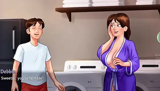 Debbie üvey anne büyük memeli salon odasında sert sikiş ve dölleme
