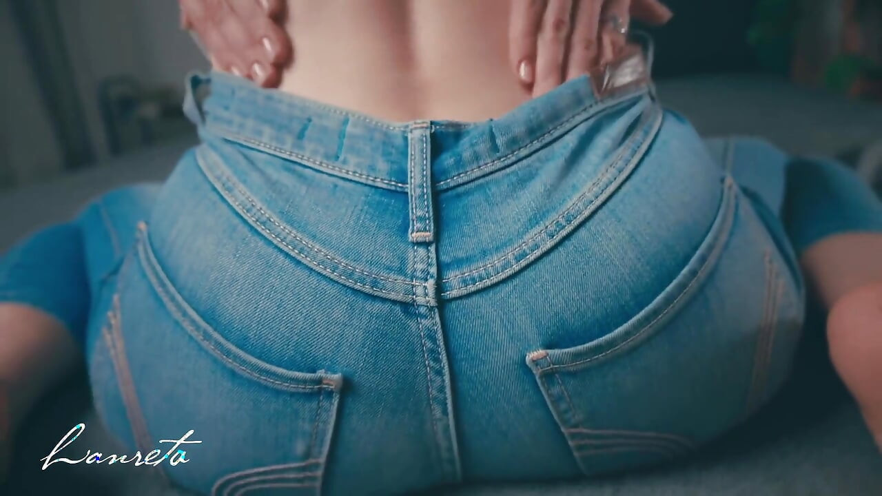 Wild Tight Jeans Foreplay. Squirting Pussy. Button Licking
