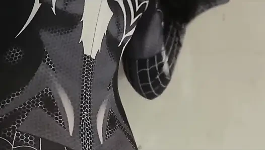 Fucking a Black Spiderman Cosplay Girl Until He Cums in Her Pussy Multiple Times - Latest Indonesian Porn