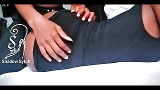 Home Alone: Beautiful Ebony Fucking with Her Stepbrother