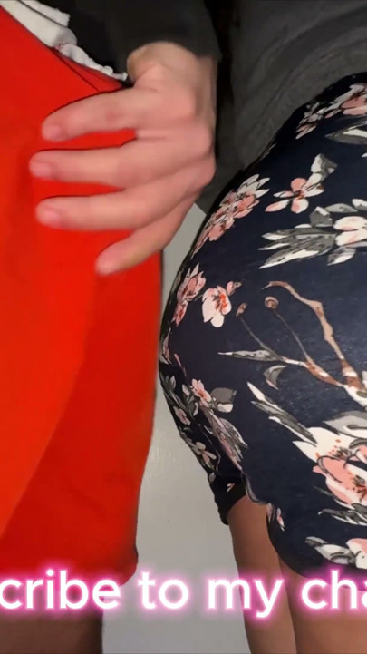 A Big-assed Woman Touches the Cock of a Man She Doesn't Know.