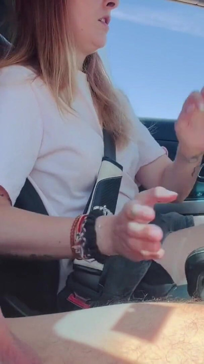 Risky Car Handjob While Driving  She Jerks Me Off Until I Explode | Clip 1