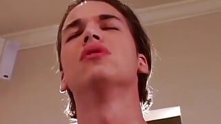 Dudes masturbate after one of the steamiest twink anal sex you'll come across