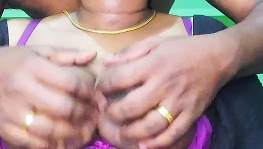 Indian aunty scared after seeing big dick husband