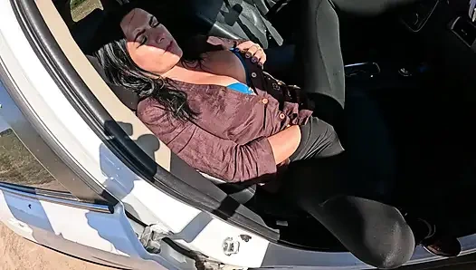 Intense Car Play - Tight Leggings Masturbation, Blowjob & Messy Facial 305