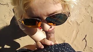 Blowjob on beach