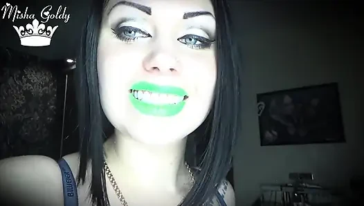 Mesmerized phosphoric glossy green lips