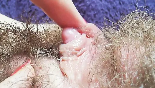 Aşırı yakın çekim büyük klitoris orgazmı yoğun klitoris stimülasyonu