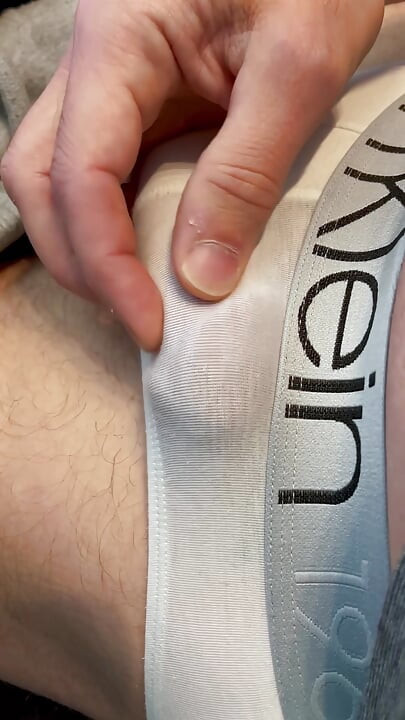 Frenulum Orgasm and Cum by Rubbing My Dick Through My Briefs