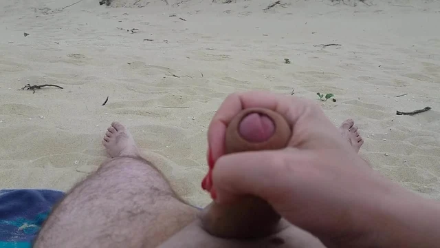 Handjob at the beach