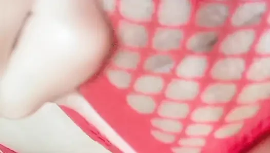 The stepsister's virgin pussy, I tease her with my huge cock and my tip