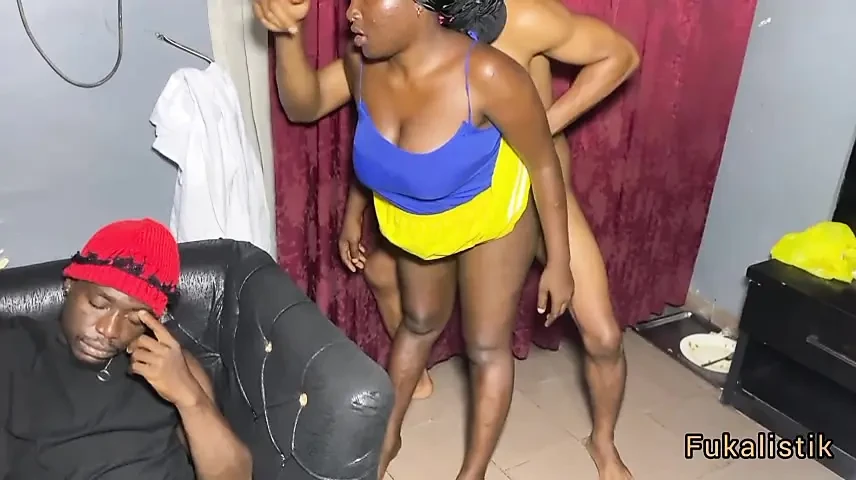 Busty ebony wife fucks sneaky big cock