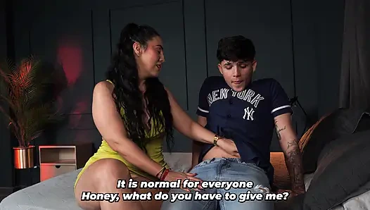 Stepson with no sexual experience learns from the best! - Big-bootied stepmother