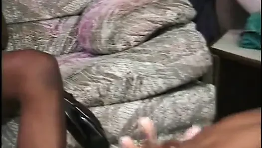 Black bitches are squeezing as much black cock inside them asses