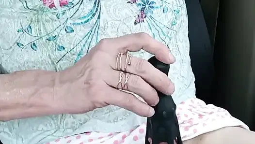Crossdresser in cute miniskirt toys her cock