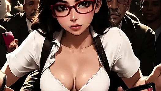 Gadis sekolah hentai suka pamer toket sama orang asing di konser
