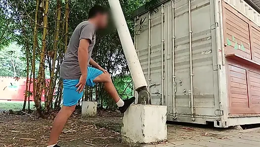 Athletic man finds a stranger in the park and invites her to his house to do kinky things.