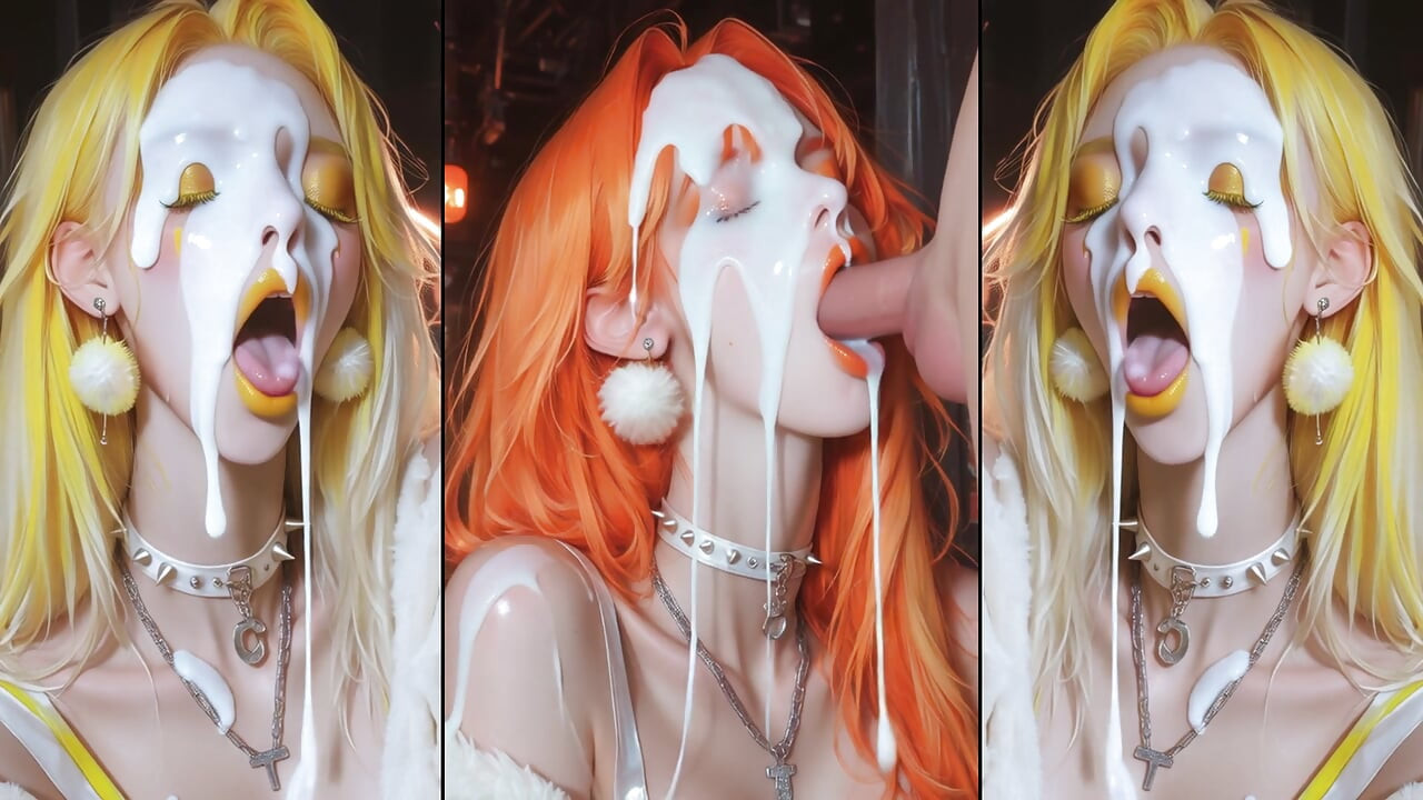 Chapter 2: Anime characters get their faces thoroughly covered in cum.