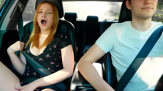 Surprise Verlonis for Justin lush Control inside her pussy while driving car in Public