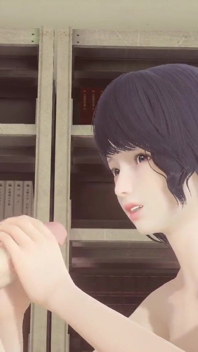 Must-see moment from "Hentai Uncensored - Futanari cum in Shoko's face in library"