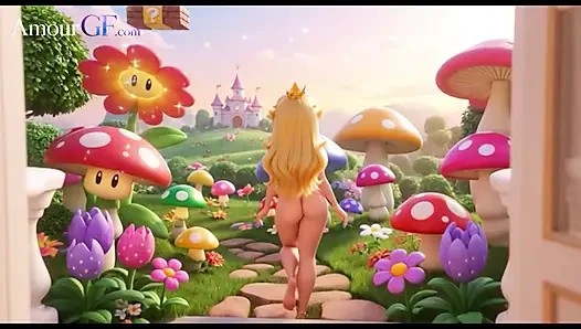 3 boyutlu animasyon prenses peach bahçede her şeyi derine alıyor