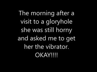 Vrouw masturbeert &#39;s ochtends na een gloryhole.