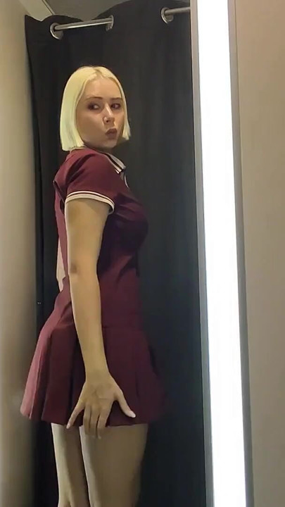 Try on haul transparent clothes, see through Try on haul , in the fitting room. Naked mycandyalice in dressing room | Clip 1