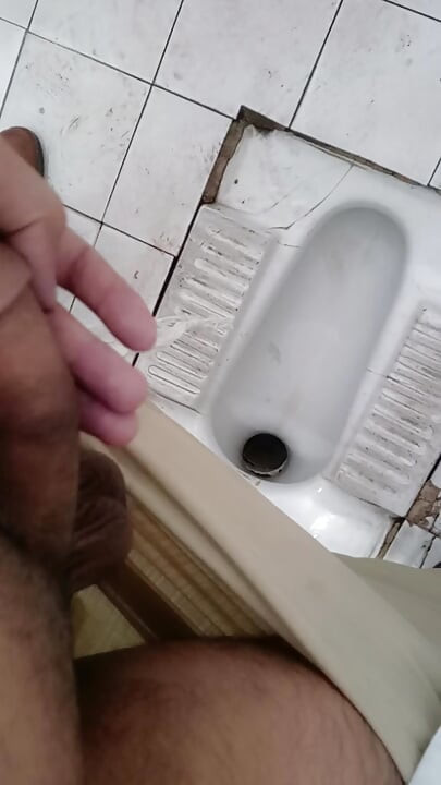 Doctor Doing handjob himself in hospital toilet