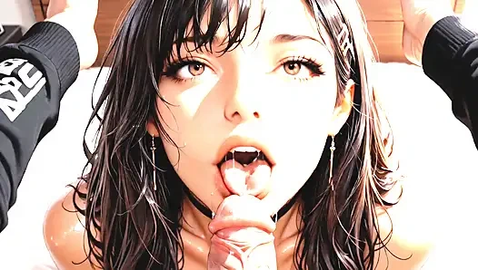 BEAUTIFUL YOUNG WOMAN SUCKS COCK WANTING IN BED - ULTRA REALISTIC AI