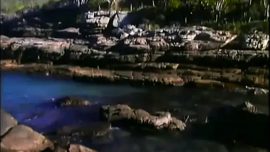 Hot wild threesome sex in the sea