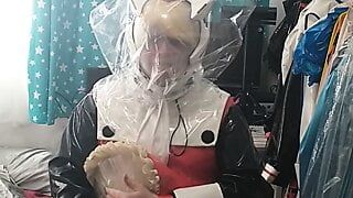 Pvc cosplay com eva capacete, ensacamento de respiração, kigurumi, maricas