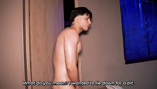 Big-bootied stepmother plays a prank on her stepson in the bathroom and they end up having sex