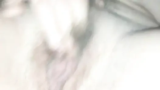 Stroking my hairy pussy in front of my husband