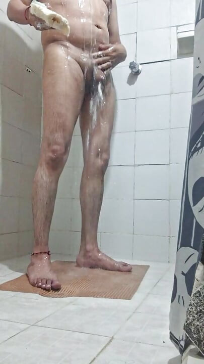 Relaxing in the shower
