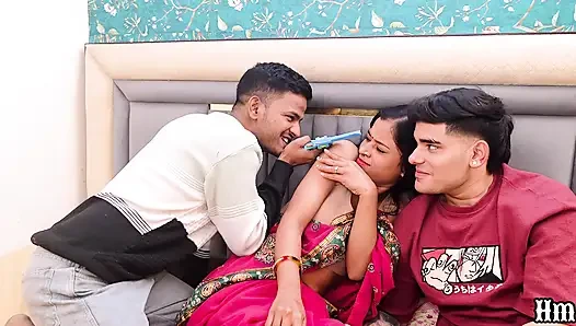 Indian Desi women Hardcore Fucking Video with Husband and Boyfriend Threesome  Video